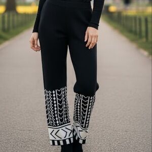 Wear to love Black and White Patterned Women's Pants